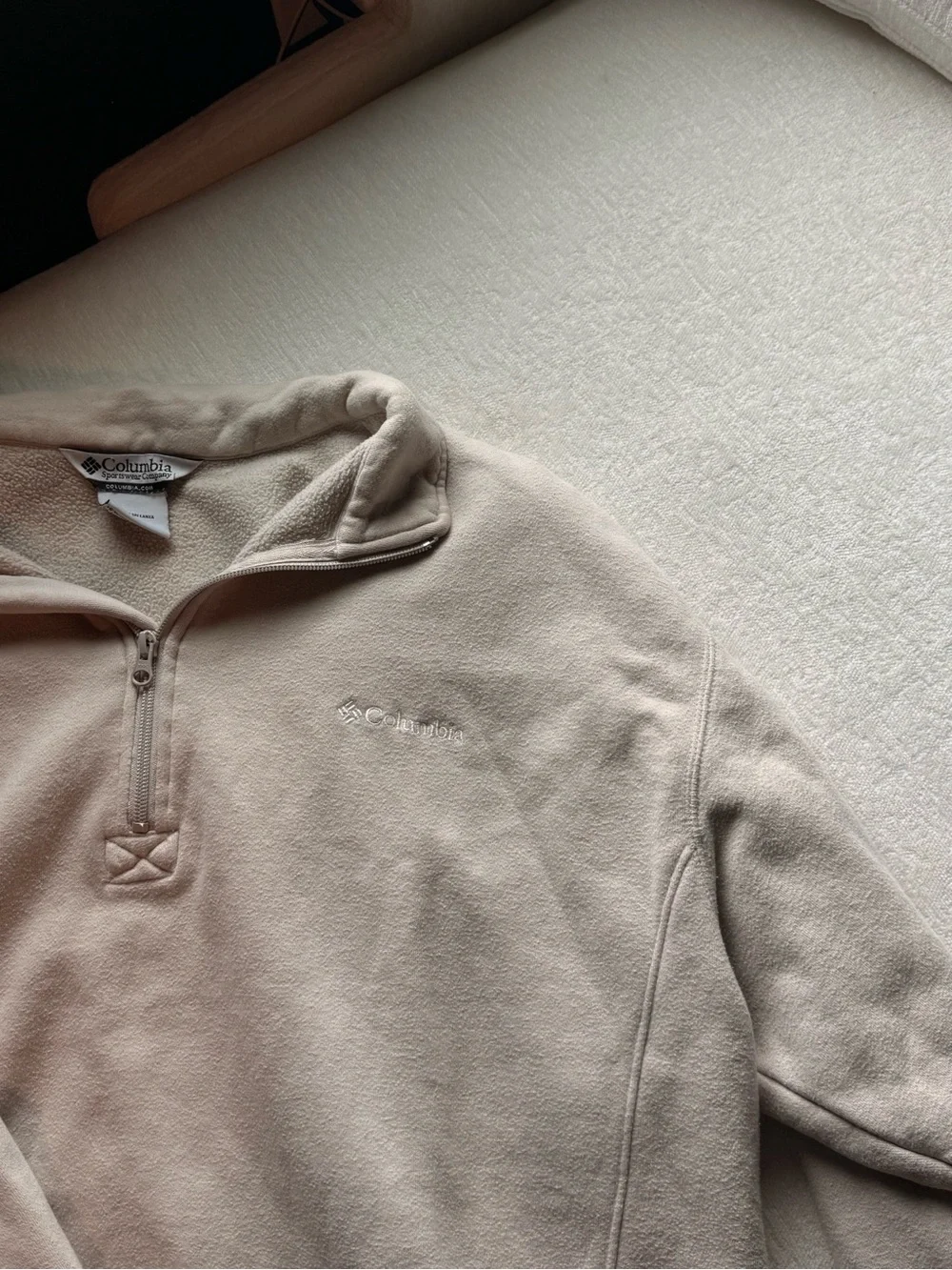 Columbia Cream Quarter-Zip Fleece Pullover